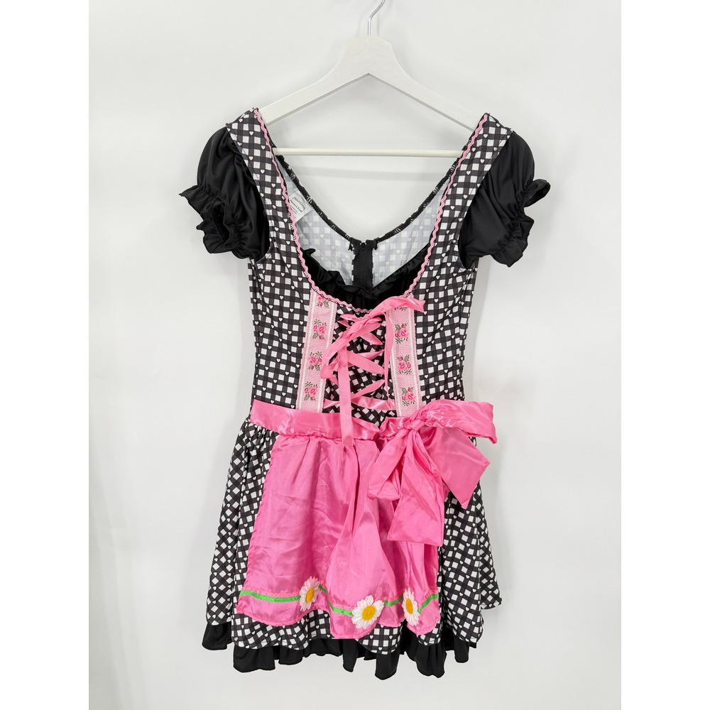Hauntlook Costume Womens Small Pink Black Oktoberfest Beer Maid Dirndl Dress Set